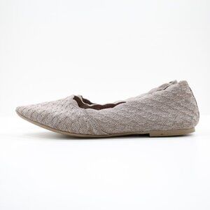 Skechers Cleo Taupe Brown Knit Lightweight Pointed Toe Ballet Flats - 10